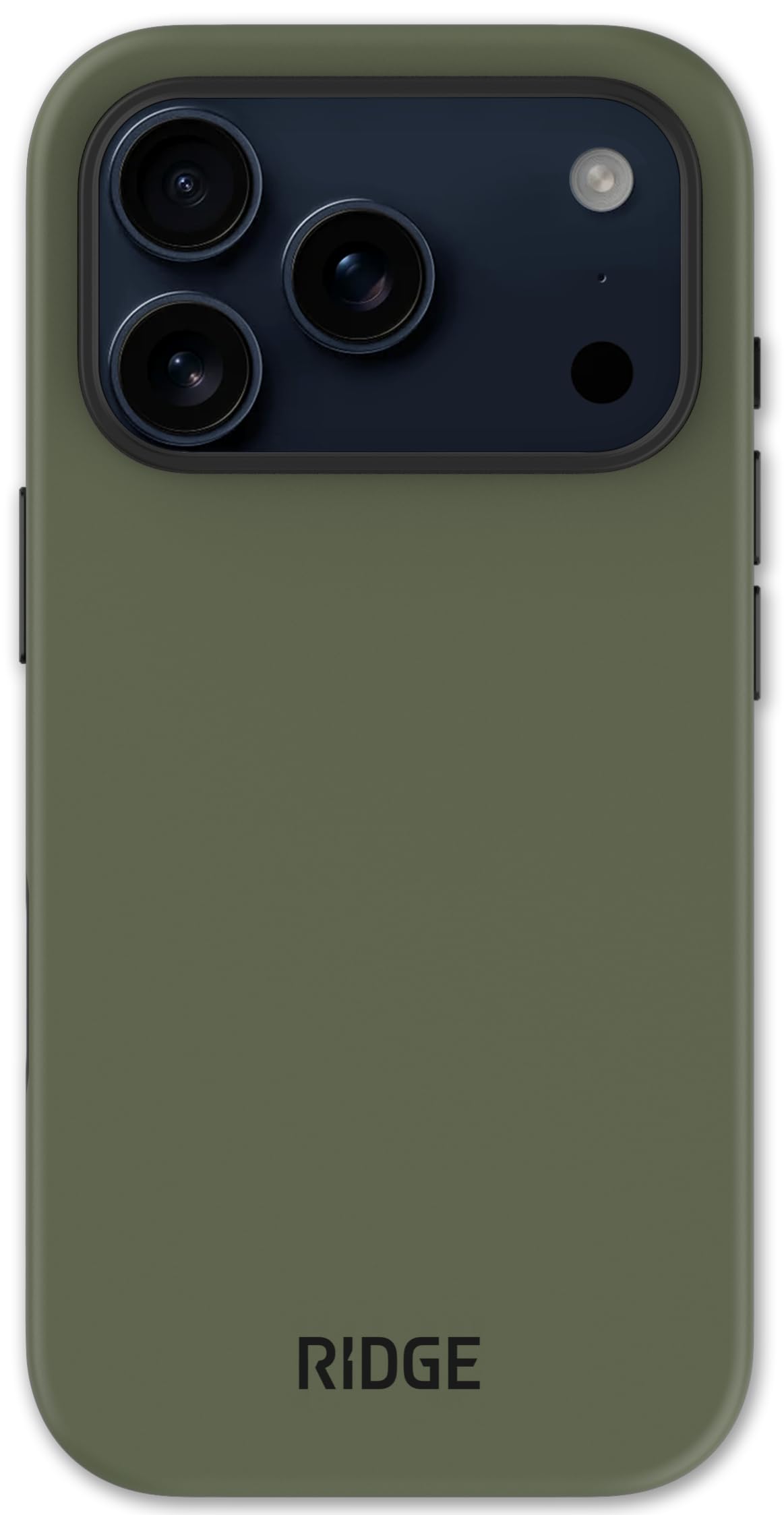 Ridge Case Compatible with iPhone 17 PRO MAX - Compatible with MAGSAFE & Wireless Charging, Aluminum Control Buttons, Dual-Layer Construction, TPU Bumper with Drop Protection (Matte Olive)