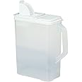 Buddeez Bulk Food Storage Container - 8 Quart All Purpose Clear & Large Pantry and Kitchen Organization and Storage - Cereal, Flour, Sugar, Rice Dispenser, EZ Grip Handle, EZ Pour Spout (White Lid)