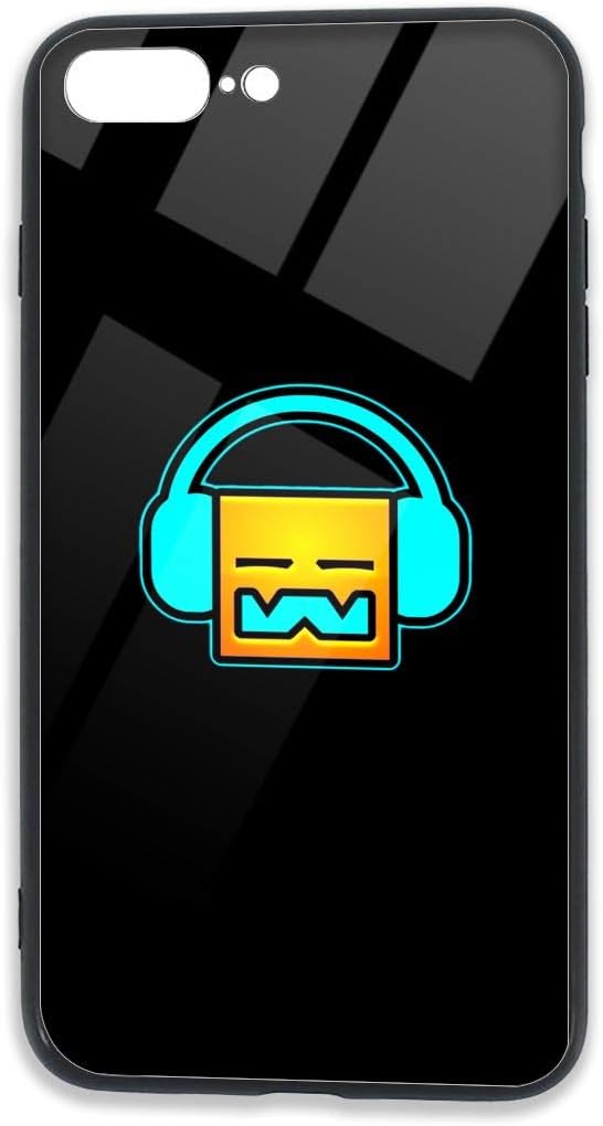 Zhangyanq Geo-met-ry Da-sh iPhone 7 Plus Case,iPhone 8 Plus Tempered Glass Back Cases,Compatible with Shock Absorption Technology Bumper Soft TPU Cover Case for for iPhone 7/8 Plus