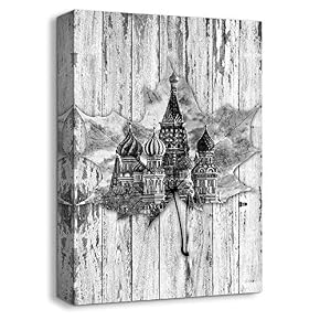 Antique Building Pop up Painting Artwork for Home Framed
