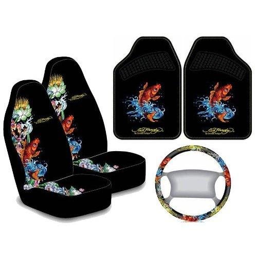 Ed Hardy Koi Fish 5pc Auto Accessories Interior Combo Kit