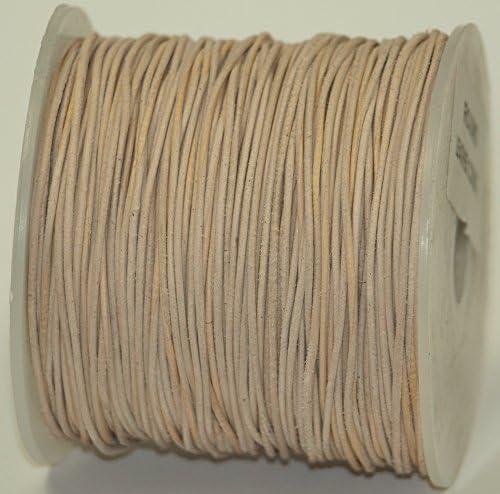 Natural Leather Cord 1 mm Diameter, Spool 50 Meters