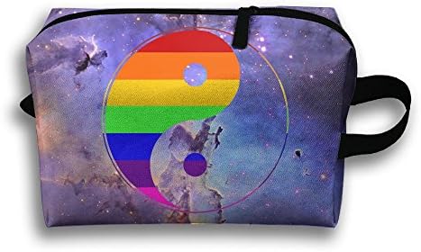 Gay Pride Yin Yang Toiletry Bag Unisex Travel Toiletries Bag Sturdy Hanging Organizer
