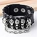 Jovivi® Punk Genuine Leather Cuff Bracelet Wristband Bullet with Skull Style