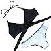 MOOSKINI Womens Bikini Set Two Piece Halter Bathing Suits Swimsuit (M, Blue)
