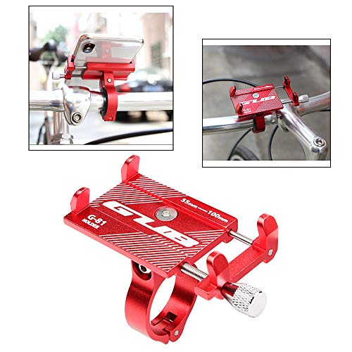 Universal Bike Phone Mount Motorcycle Handlebar Holder Adjustable Suitable For 3.5 To 6.2 Inches Phones Anti-Slip Mobile Phone Stand Holder For Xiaomi Mijia M365 Electric Bicycle Holder (Red, G-81)