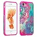 IPhone 7 Case, iPhone 7 [Shock Absorption/Impact Resistant] Hybrid Dual Layer Armor Defender Protective Case Cover for iPhone 7, (Teal Flower)