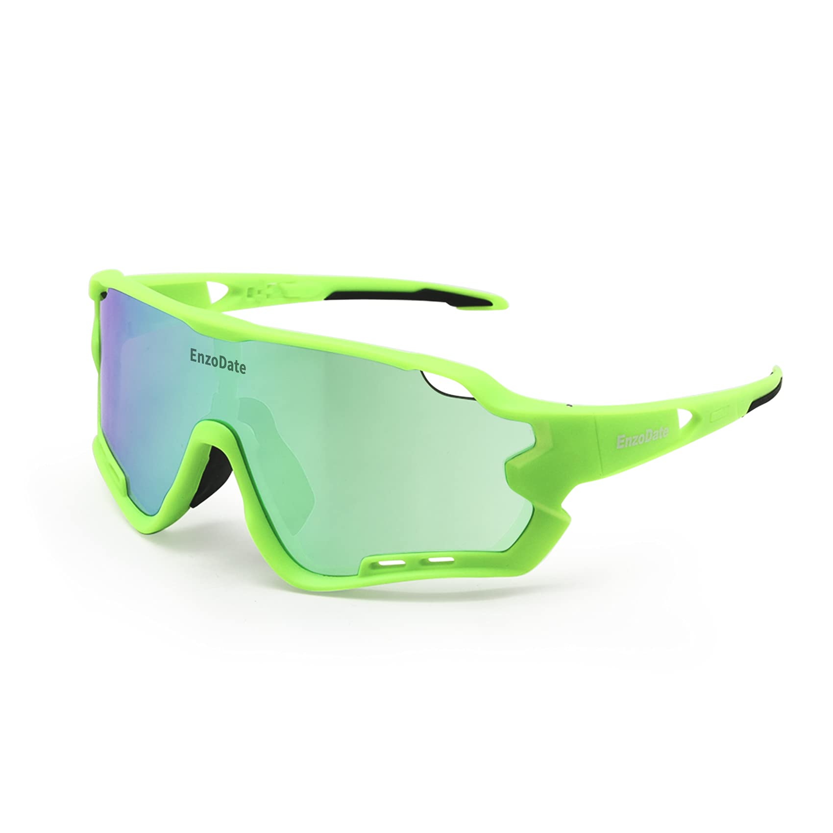EnzoDate Cycling Goggles Polarized 3 Lenses Mountain Bike ATV Sports Sunglasses MTB Outdoor (Green)