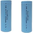 Generic 【2 Pack 】 18500 Rechargeable Batteries with Flat Top, IMR 18500 Rechargeable Li-ion Battery 2000mAh 3.7V Battery for Flashlight, Solar Garden Light