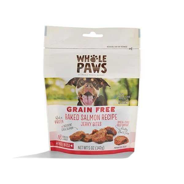 WHOLE PAWS, WHOLE PAWS, SALMON JERKY BITES, 5 OUNCE
