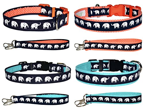 Elephants Keychain - Key Fob Wristlet - Navy - Aqua - Purse or Wallet Strap - Safari - Africa - Zoo - Thumbnail 3