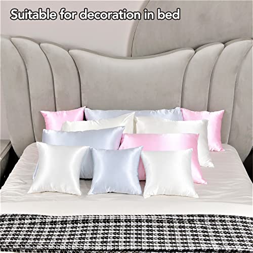 Luxqua Silk Throw Pillow Covers Set of 2, Ultra Soft Square Cushion Covers for Sofa, Bedroom and Car, Wrinkle Fade Resistant Decorative Throw Pillow Shams with Zipper (16\