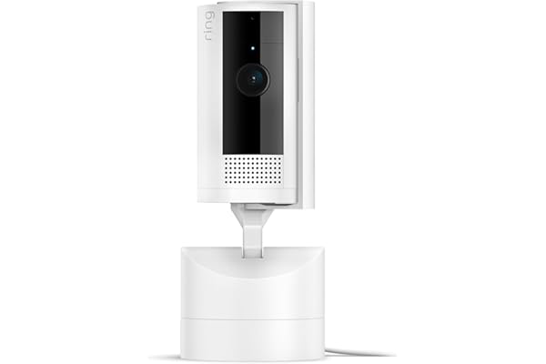 Ring Pan-Tilt Indoor Cam (newest model), See all around your home or business with 360Â° pan coverage, HD video, plus Two-Way Talk, White