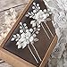 Barogirl Wedding Hair Pins Silver Floral Bridal Hair Clip Leaf Wedding Hair Accessories for Brides and Bridesmaids (Pack of 2)