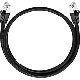 Ripakiya Cat 6A STP Ethernet Cable - 6 Feet, Carbon Black, Gold Plated Flexboot Snagless 550MHz Patch Cable