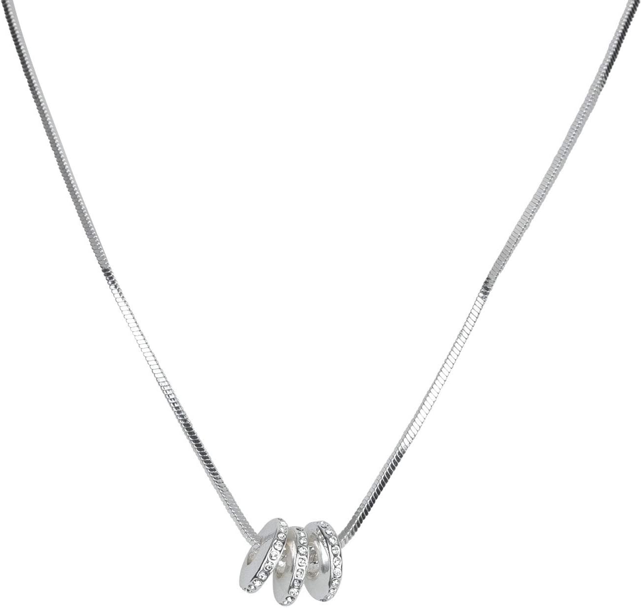 1 pc Silver-Coloured Necklace with 3 Metal Rings (362-123)