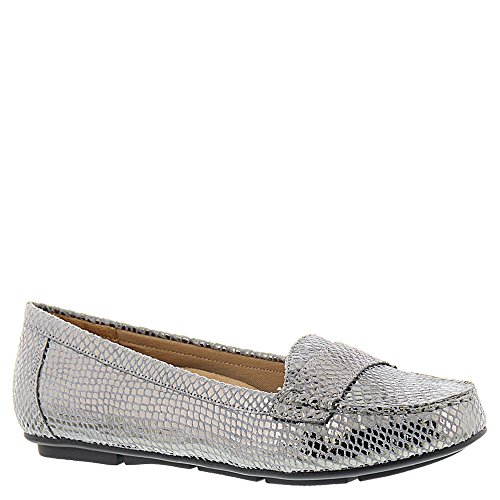 Vionic women s larrun loafer gunmetal snake 9 m