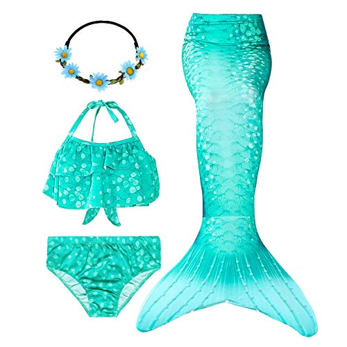 Fishtailfun Mermaid Tails for Swimming with Monofin for Girls, Princess Bikini Set, Mermaid Swimsuit Costume Cosplay - Thumbnail 6