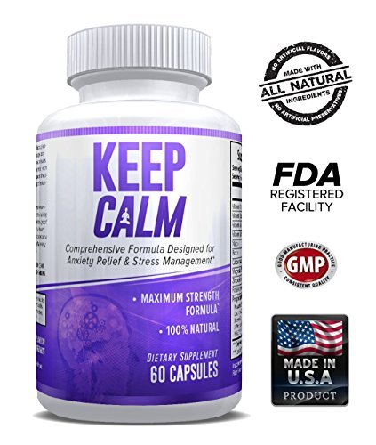 Keep Calm - Anxiety Relief Supplement - Comprehensive Formula for Anxiety Relief & Stress Management in Men & Women - 60 Capsules - Made in USA - Money Back Guarantee. by eXplicit Supplements