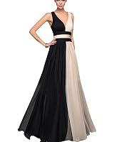 Minetom Abito Lungo Donna Chiffon - Vestito Da Cocktail Sera A Linea A, Scollo A V E Manica Corta. Colore Rosso, Taglia 54 EU.