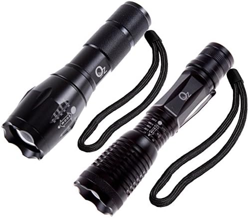 OZ special 2-Pack High Powered Flashlight, Brightest Flashlight LED Tactical Flashlight with Clip, Portable Water Resistant Torch with Adjustable and 5 Light Modes 809FL