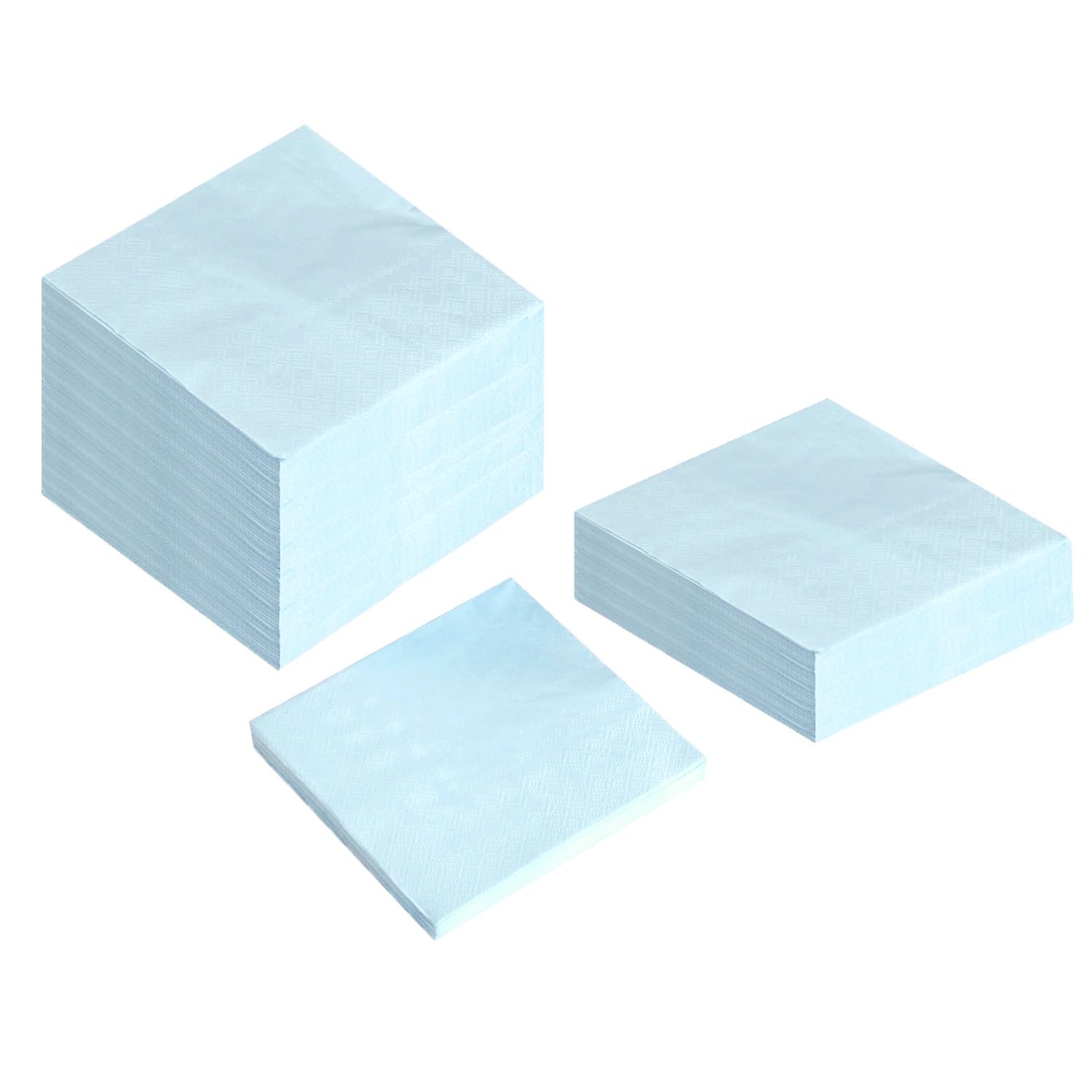 Photo 1 of 100 Pack Cocktail Napkin 2-Ply Dessert Napkins Folded 5 x 5 Inches Disposable Napkins for Dinner Wedding Birthday Baby Shower Party Bridal Anniversary Reception Event (100, Light Blue)