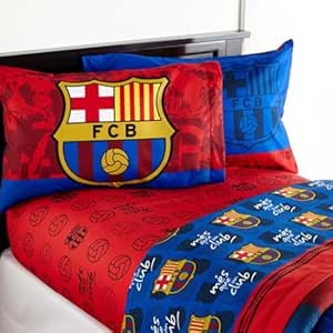 Barcelona 'FCB Fútbol' Juego de sábana cama, tamaño Completo: Amazon.es