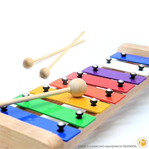 3 CELEMOON+Xylophone+Glockenspiel+Multi+Colored+Child+Safe