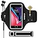 RUNBACH Armband for iPhone 8/7/6 Plus, Sweatproof Running Exercise Gym Bag with Fingerprint Touch/Key Holder and Card Slot for iPhone Plus Models (Black)