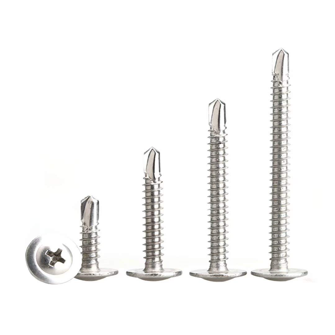 Dreneco Drilling Tail Screws Cross Large Pan Head Self-Drilling Self-Tapping Screws Stainless Steel, M4.2×38mm,20 pcs — image 1