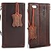 Genuine Natural Leather Handmade Case for Apple iPhone 5 5S 5c Book Wallet Id Holder Cover Credit Cards Slim Brown DavisCase