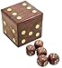 SKAVIJ 5 Pieces Game Dice Set Wooden Handmade D6 Cube Dice with Storage Box Gifts for Tenzi, Farkle, Yahtzee, Bunco or Teaching Math