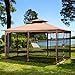Sunjoy L-GZ531PST-C-T Fabric Replacement Mosquito Netting fits 10 x 12 Gazebos, Brown primary