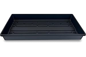 Living Whole Foods 5 Pack of Durable Black Plastic Growing Trays (Without Drain Holes) 21" X 11" X 2" - Flowers, Seedlings, Plants, Wheatgrass, Microgreens & More