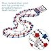 4th of July Star Beads Necklaces For Patriotic Party Accessories, Fourth of July Party Supplies (12 Pack)