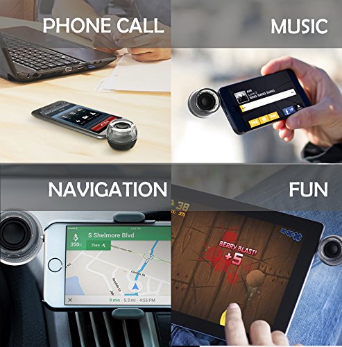 Gadget.Cool Mini Line-in Wireless Speaker - 3.5mm Audio Jack, Plug & Play, Compact & Light Weight Design, Powerful & Clear Bass, Built-in Battery & Micro USB Port, English Manual (black)