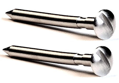 Pinewood Derby Machined 2.5 Degree Bent Axles with Easy Turn Screw Driver Slot - Polished Grooved and Nickel Plated Axles for Rail Riding or Canting Rear Axles - (2 axles)