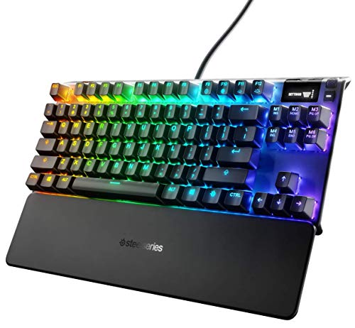 Steelseries Apex 7 Tkl – Clavier De Gaming Mécanique – Forme Compacte – Écran OLED Display – Switchs Bleu – Agencement Américain Qwerty