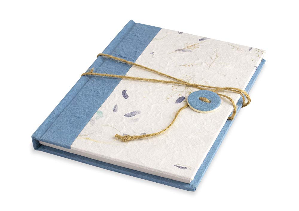 Notebook 15x21 cm with Recycled Paper Sheets and with Button Closure and Twine