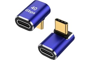 AuviPal USB C 90 Degree Adapter (2 Pack), Up and Down Right Angle L Shape USB Type C Male to Female Connector for Steam Deck,