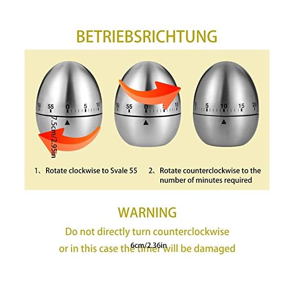 RosewineC-Kitchen-Timer-ManualShaped-Mechanical-Rotating-Alarm-with-60-Minutes-for-CookingEgg RosewineC Kitchen Timer Manual,Shaped Mechanical Rotating Alarm with 60 Minutes for Cooking(Egg)