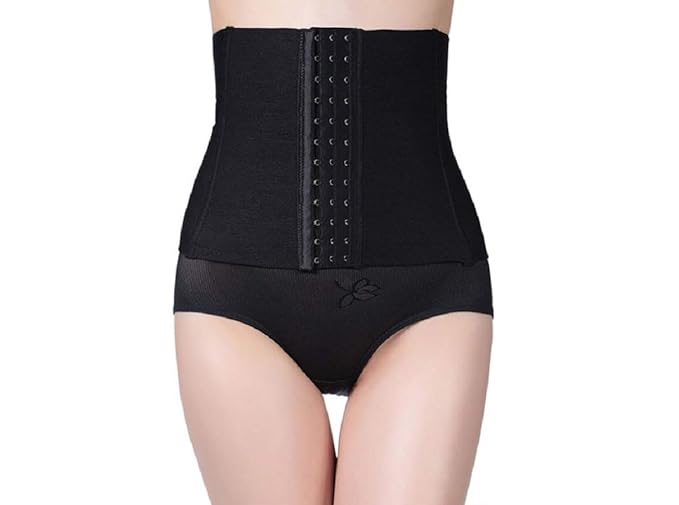GLAMORAS Women's Shapewear No Rolling Down Tummy Control Waist Belt,Free Size (Fits Upto Size 36