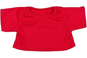 STUFFEMS TOY SHOP Red T-Shirt Outfit Fits Most 8"-10" Webkinz, Shining Star and 8"-10" Make Your Own Stuffed Animals and Build-A-Bear