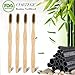 Bamboo Toothbrush Charcoal Toothbrush Soft Bristles for Teeth Toothbrushes Pack of 4