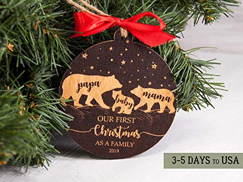 family ornament with new baby