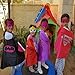 Christmas Comics Cartoon Hero girl （4pcs） Kids Dress Up Costumes Satin Capes with Felt Masks