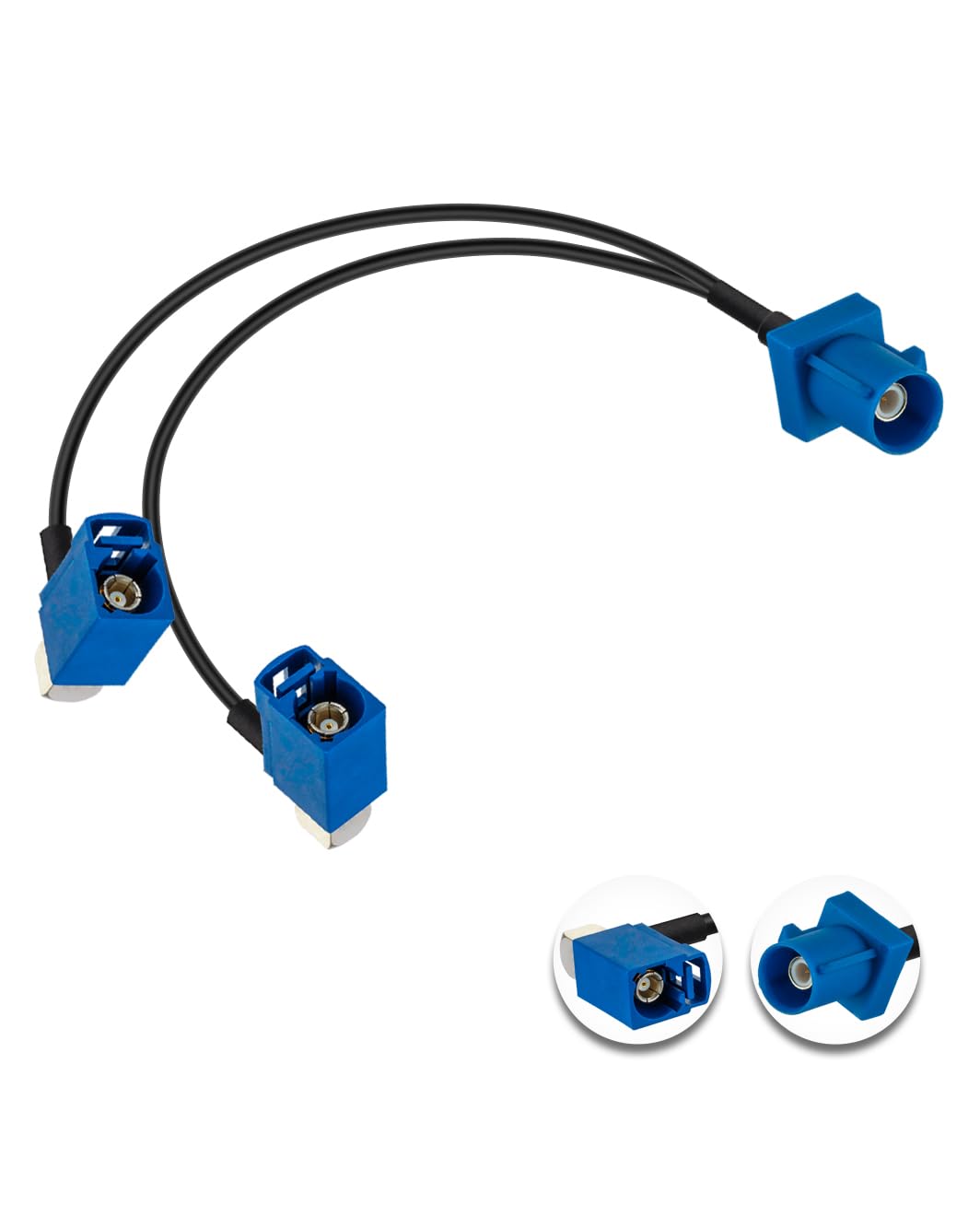 Vecys Fakra C GPS Antenna Extension Coaxial Cable Fakra C Male to Dual Fakra C Female Y Type Pigtail Cable RG174 12in/30cm for Car Radio