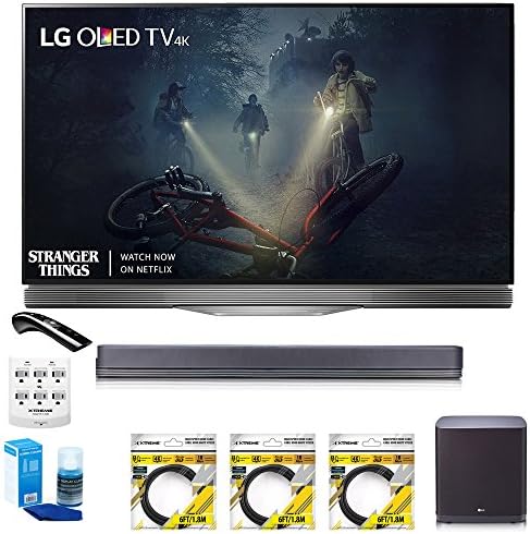 LG 55" E7 OLED 4K HDR Smart TV (OLED55E7P) with Hi-Resolution Sound Bar, 3x 6ft HDMI Cable, Universal Screen Cleaner for LED TVs, 6 Outlet Wall Tap w/ 2 USB Ports &amp; 6ft Optical Audio Cable