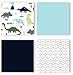 Sweet Jojo Designs 9-Piece Navy Blue and Green Modern Dinosaur Baby Boys or Girls Crib Bedding Set with Bumper