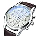 Teresamoon watch , Blue Light Geneva PU Leather Life Waterproof Mens Watch Watches